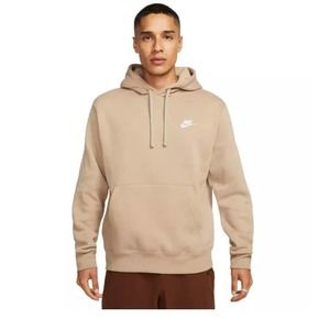 Nike Men's Size S Sportswear Club Fleece Pullover Hoodie KHAKI BV2654 247 NWT